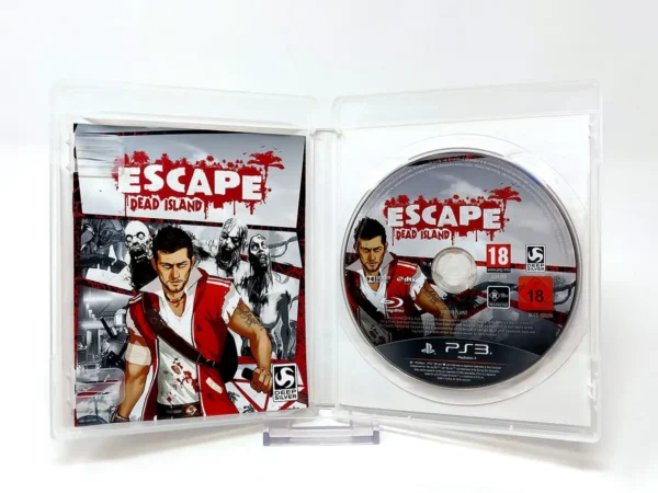 Interior del juego Escape Dead Island (ESP) para PlayStation 3 con disco y manual