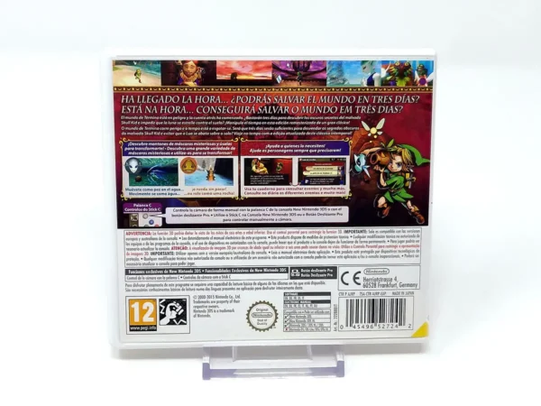 Parte trasera de The Legend of Zelda: Majora's Mask 3D (ESP) para Nintendo 3DS, edición PAL España