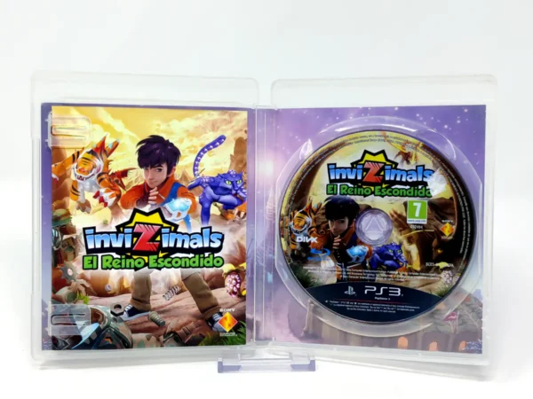 Interior del juego Invizimals: El Reino Escondido (ESP) para PlayStation 3 con disco y manual