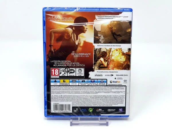 Parte trasera de Tomb Raider (Definitive Edition) (ESP) (Precintado) para PlayStation 4, edición PAL España