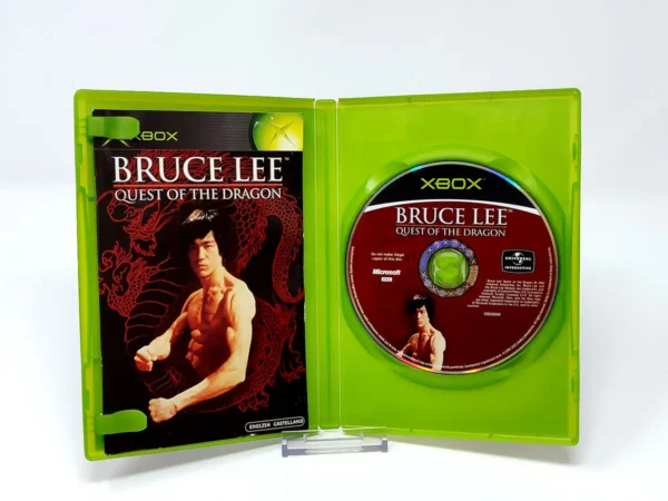 Interior del juego Bruce Lee: Quest of the Dragon (ESP) para XBOX con disco y manual