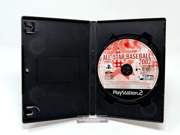 Interior del juego All-Star Baseball 2002 (FRA) (Rebajado) para PlayStation 2 con disco y manual