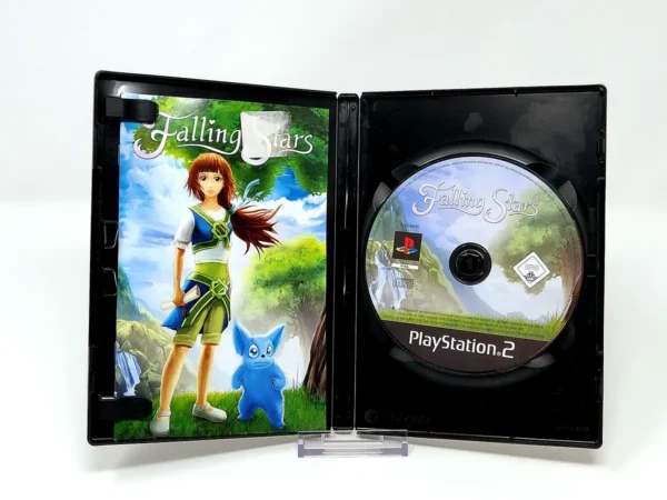 Interior del juego Falling Stars (ITA) para PlayStation 2 con disco y manual