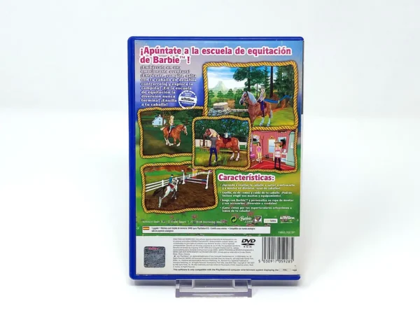 Parte trasera de Barbie Horses: Escuela de Equitación (ESP) para PlayStation 2, edición PAL España