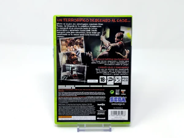 Parte trasera de Condemned 2 (ESP) para XBOX 360, edición PAL España