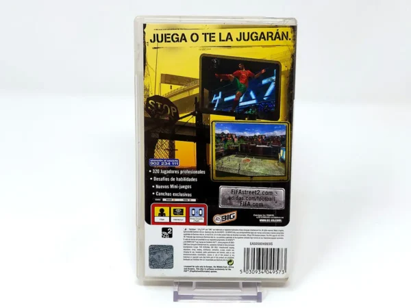 Parte trasera de FIFA Street 2 (ESP) para PSP, edición PAL España