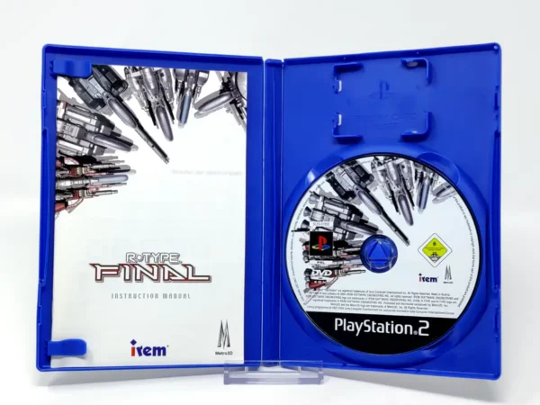 Interior del juego R-Type Final (ESP) para PlayStation 2 con disco y manual