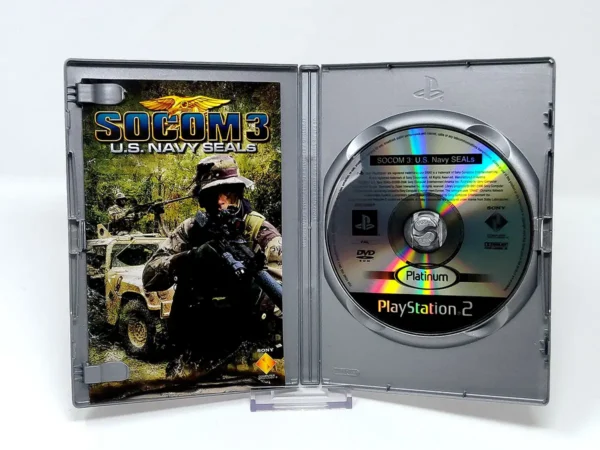 Interior del juego SOCOM 3: U.S. Navy SEALs (FRA) (Platinum) para PlayStation 2 con disco y manual