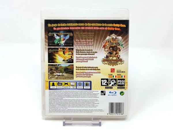 Parte trasera de Battle Fantasia (ESP) para PlayStation 3, edición PAL España