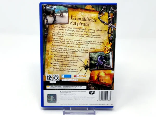 Parte trasera de Black Buccaneer (ESP) para PlayStation 2, edición PAL España