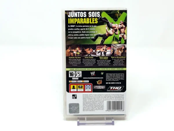 Parte trasera de WWE SmackDown vs. Raw 2009 (ESP) para PSP, edición PAL España