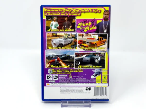Parte trasera de MTV Pimp My Ride (ESP) para PlayStation 2, edición PAL España