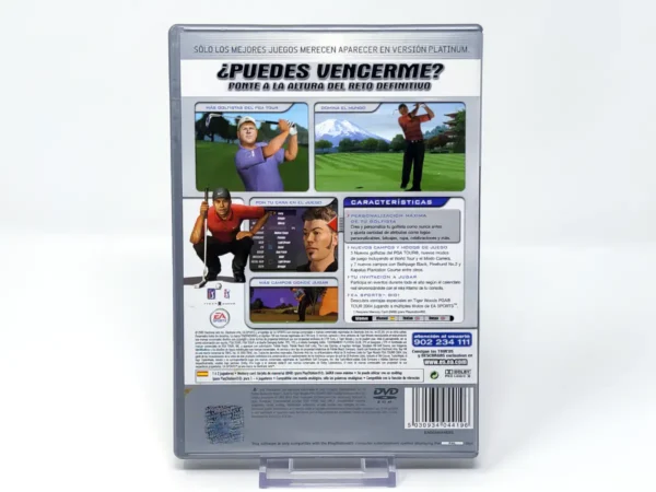 Parte trasera de Tiger Woods PGA Tour 2004 (ESP) (Platinum) para PlayStation 2, edición PAL España