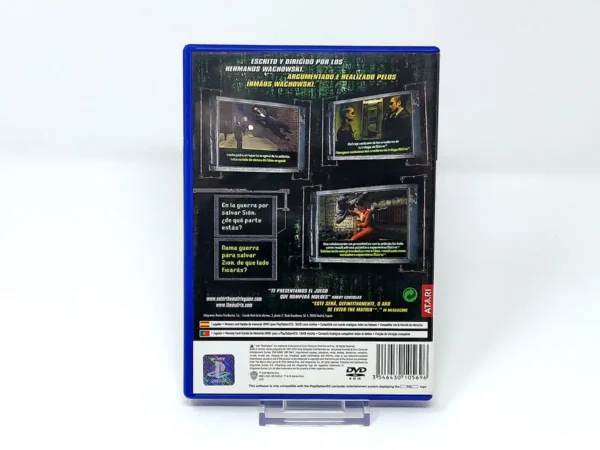 Parte trasera de Enter the Matrix (ESP) para PlayStation 2, edición PAL España