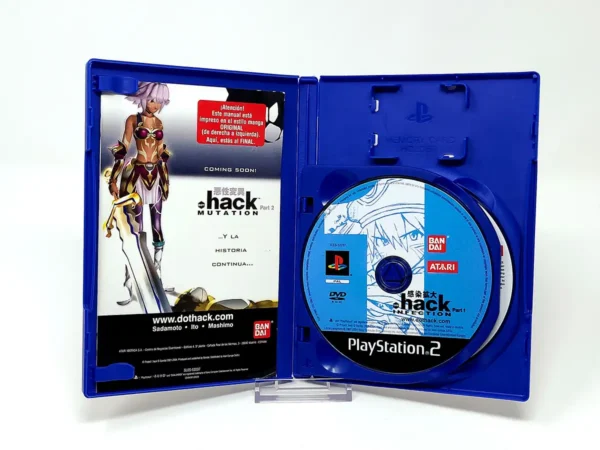 Lateral de la caja de .Hack: Infection Part 1 (ESP) para PlayStation 2