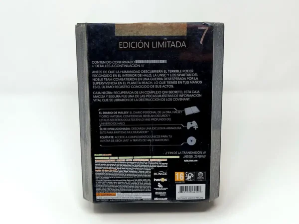 Parte trasera de Halo: Reach (Edición Limitada) (ESP) para XBOX 360, edición PAL España