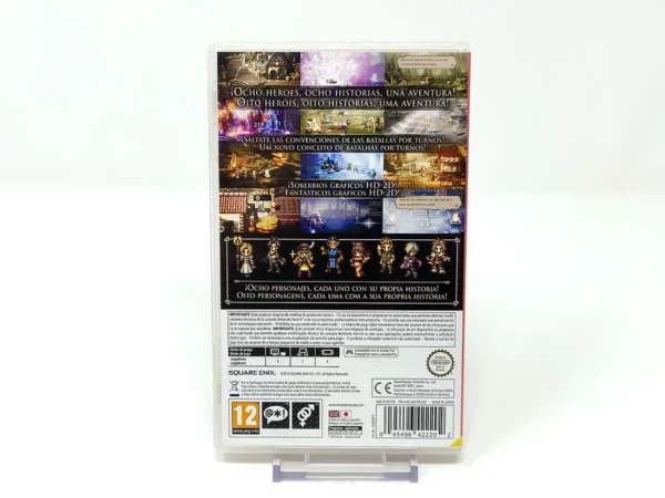 Parte trasera de Octopath Traveler (ESP) para Nintendo Switch, edición PAL España