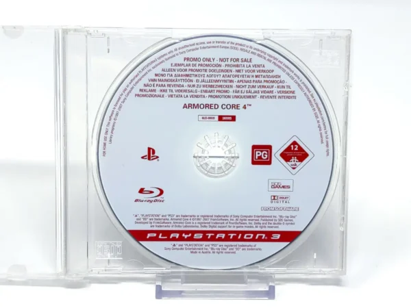Parte trasera de Armored Core 4 (ESP) (Promo) para PlayStation 3, edición PAL España