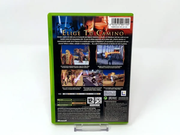 Parte trasera de Star Wars: Caballeros de la Antigua República (ESP) para XBOX, edición PAL España