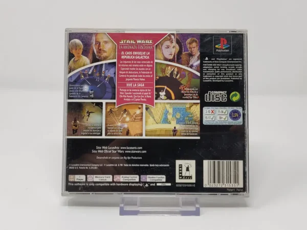 Parte trasera de Star Wars: Episodio I - La Amenaza Fantasma (ESP) para PlayStation 1