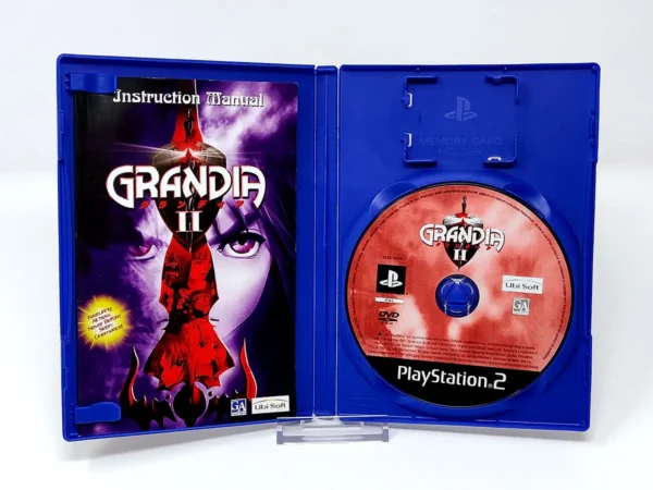 Interior del juego Grandia II (ESP) para PlayStation 2 con disco y manual