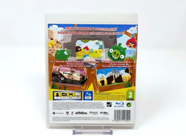 Parte trasera de Angry Birds Trilogy (ESP) para PlayStation 3, edición PAL España