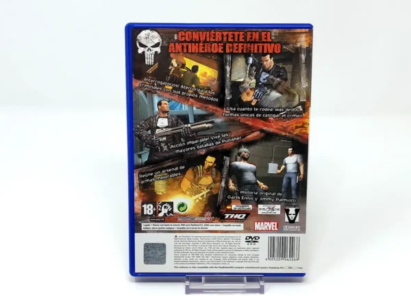 Parte trasera de The Punisher (ESP) para PlayStation 2, edición PAL España