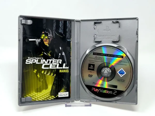 Interior del juego Tom Clancy's Splinter Cell (FRA) (Platinum) para PlayStation 2 con disco y manual