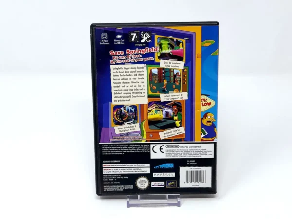 Parte trasera de The Simpsons: Hit & Run (UK) para Nintendo GameCube, edición PAL UK