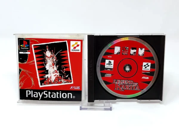 Interior del juego Legend of Kartia (ESP) para PlayStation 1 con disco y manual