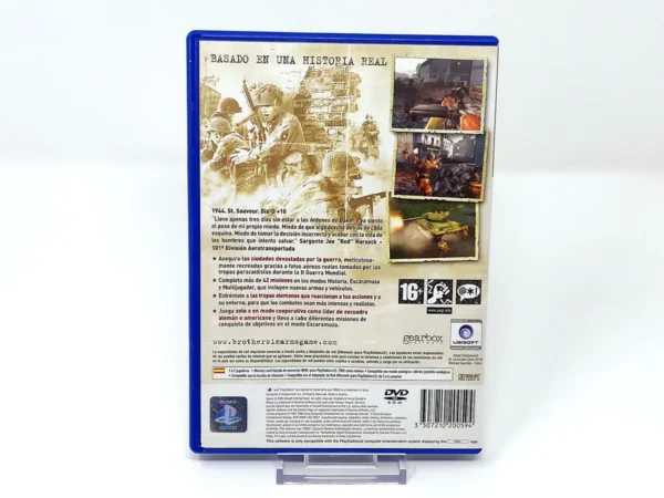 Parte trasera de Brothers in Arms: Earned in Blood (ESP) para PlayStation 2, edición PAL España