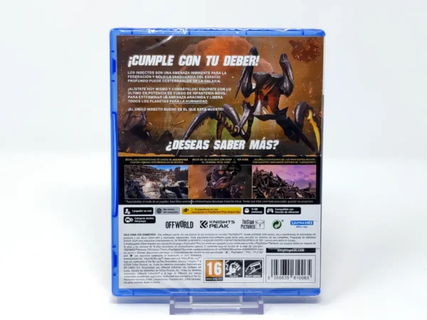 Parte trasera de Starship Troopers: Extermination (ESP) (Precintado) para PlayStation 5, edición PAL España