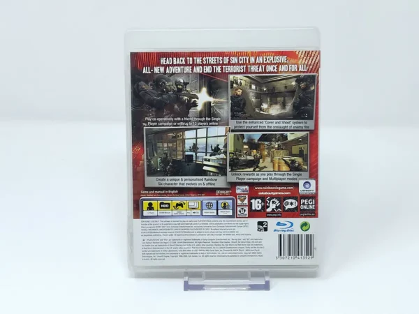 Interior del juego Tom Clancy's Rainbow Six: Vegas 2 (UK) para PlayStation 3 con disco y manual