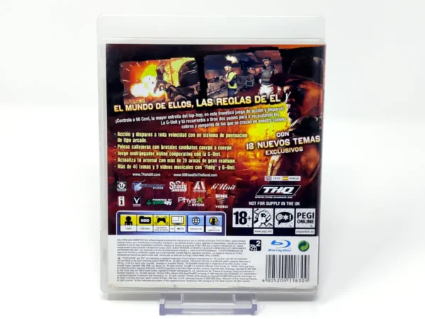 Parte trasera de 50 Cent: Blood on the Sand (ESP) para PlayStation 3, edición PAL España