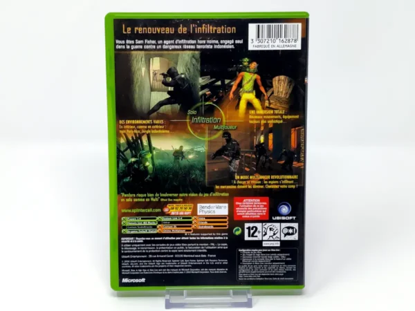 Parte trasera de Tom Clancy's Splinter Cell: Pandora Tomorrow (FRA) para XBOX, edición PAL Francia