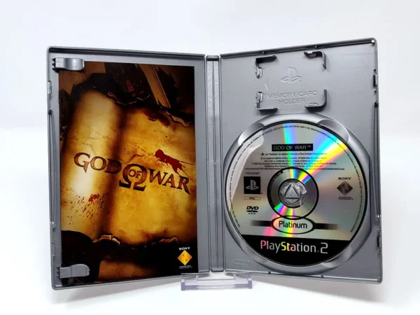Interior del juego God of War (ESP) (Platinum) para PlayStation 2 con disco y manual