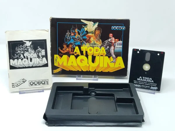 Interior del juego A Toda Maquina (ESP) para Sinclair ZX Spectrum con disco y manual
