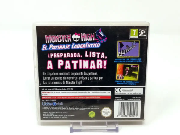 Parte trasera de Monster High: El Patinaje Laberíntico (ESP) para Nintendo DS, edición PAL España