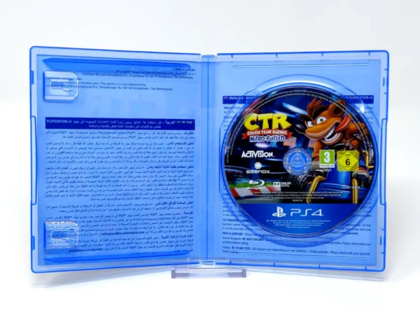 Interior del juego Crash Team Racing: Nitro-Fueled (ARB) para PlayStation 4 con disco y manual