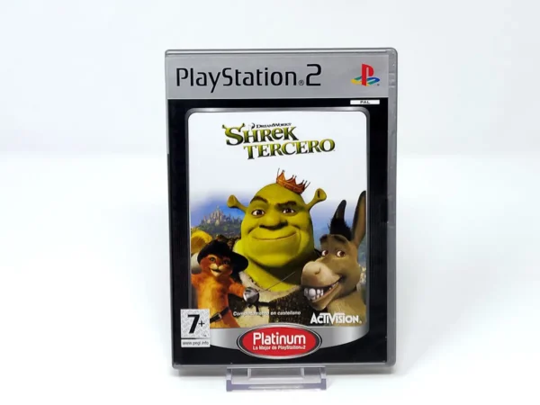 Portada de Shrek Tercero (ESP) (Platinum) para PlayStation 2, edición PAL España, de segunda mano