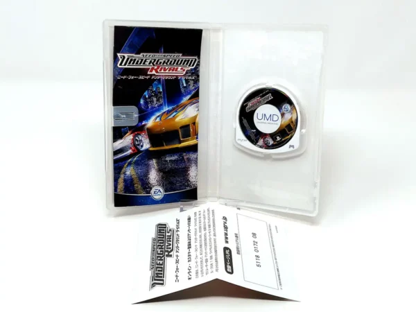 Interior del juego Need for Speed: Underground Rivals (JAP) para PSP con disco y manual