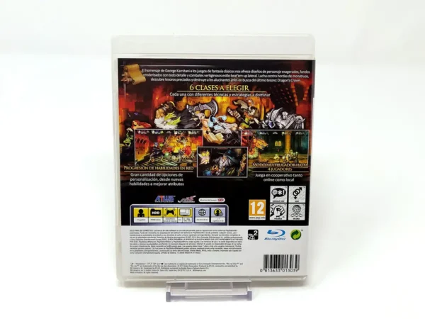 Parte trasera de Dragon's Crown (ESP) para PlayStation 3, edición PAL España