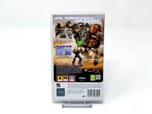 Parte trasera de Transformers: La Venganza de los Caídos (ESP) (Essentials) para PSP, edición PAL España