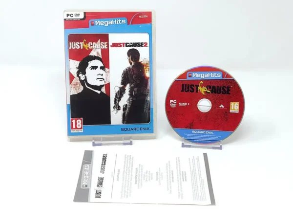 Interior del juego Just Cause I & II (ESP) (Incompleto) para PC con disco y manual