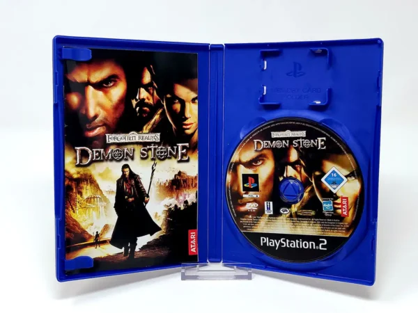 Interior del juego Forgotten Realms: Demon Stone (ESP) para PlayStation 2 con disco y manual