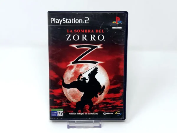 Portada de La Sombra del Zorro (ESP) para PlayStation 2, edición PAL España, de segunda mano