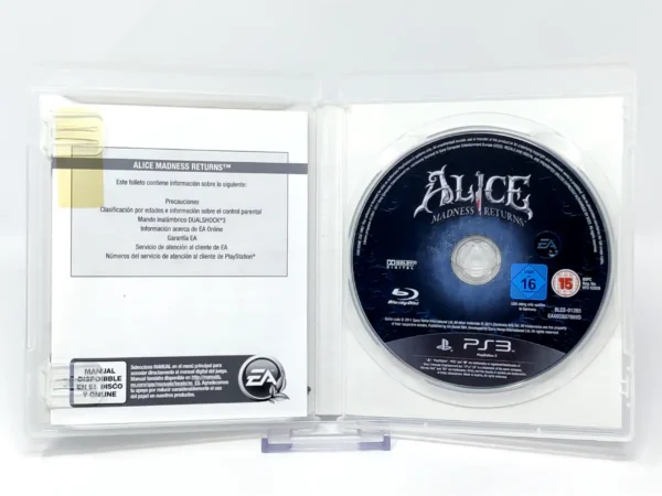 Interior del juego Alice: Madness Returns (ESP) (Rebajado) para PlayStation 3 con disco y manual