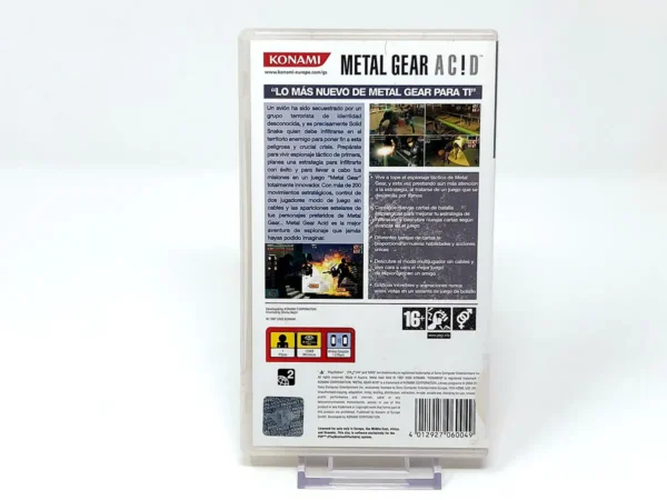 Parte trasera de Metal Gear Ac!d (ESP) (Rebajado) para PSP, edición PAL España