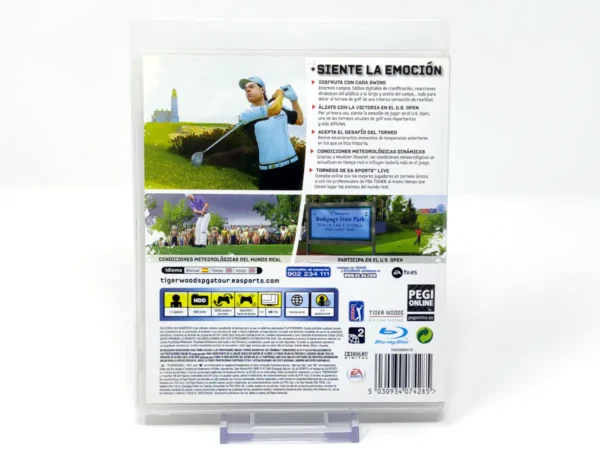 Parte trasera de Tiger Woods PGA Tour 10 (ESP) para PlayStation 3, edición PAL España