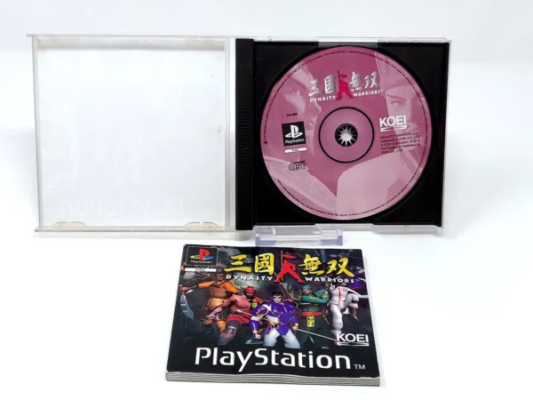 Interior del juego Dynasty Warriors (ESP) para PlayStation 1 con disco y manual
